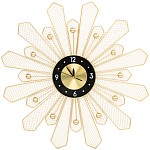 Часы настенные из металла в виде солнца с чёрным циферблатом Mirror Tower Clock варинант исполнения - 1 | Loft Concept в Уфе