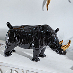 Статуэтка черный носорог с золотыми рогами Golden Horned Black Rhino варинант исполнения - 5 | Loft Concept в Уфе