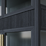 Витрина Primo со стеклянными фасадами и 2 ящиками Черный дуб варинант исполнения - 6 | Loft Concept в Уфе