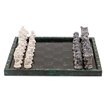 Шахматы Русские сказки с доской из натурального камня Змеевик Decorative Thematic Chess варинант исполнения - 1 | Loft Concept в Уфе
