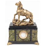 Часы настольные из натурального камня с декором в виде коня Horse Stone Clock варинант исполнения - 1 | Loft Concept в Уфе