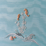 Обои с вышивкой ручной работы Amami Waves Moonbeam colourway on silk moire варинант исполнения - 5 | Loft Concept в Уфе