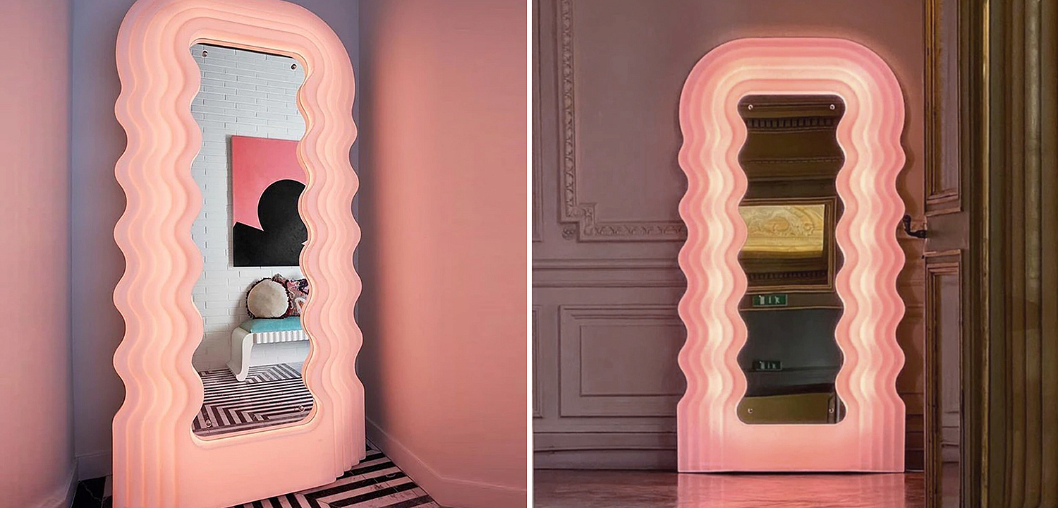 Зеркало Pink Ultrafragola Mirror Ettore Sottsass - Loft-Concept в Уфе
