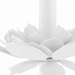 Торшер с декором в виде белого цветка магнолии на каркасе и черным абажуром White Magnolia варинант исполнения - 2 | Loft Concept в Уфе