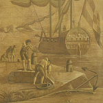 Обои ручная роспись Views of Italy Sepia варинант исполнения - 2 | Loft Concept в Уфе