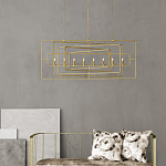 Люстра золотая из пересекающихся прямоугольных элементов Thin Intersecting Rectangles варинант исполнения - 3 | Loft Concept в Уфе