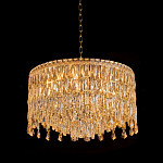 Люстра круглая с хрустальными подвесками на золотистом каркасе Roul Crystal Light варинант исполнения - 3 | Loft Concept в Уфе