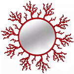 Круглое настенное зеркало Coral Mirror Red варинант исполнения - 1 | Loft Concept в Уфе