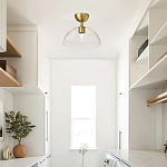 Потолочный светильник с широким полусферическим плафоном из прозрачного стекла Alora Mood варинант исполнения - 5 | Loft Concept в Уфе