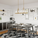 Люстра прямоугольная цвета латунь с прозрачными рифлеными цилиндрическими плафонами Kichler варинант исполнения - 8 | Loft Concept в Уфе