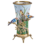 Ваза из фарфора с птицами на бронзовой ветке Garden of Eden варинант исполнения - 1 | Loft Concept в Уфе