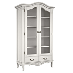 Шкаф книжный белый из массива бука с 5-ю полками и 2-мя ящиками в стиле прованс White Provence варинант исполнения - 1 | Loft Concept в Уфе