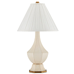 Настольная лампа с фактурным конусовидным абажуром и кожаным каркасом Malifis варинант исполнения - 4 | Loft Concept в Уфе