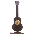 Часы настольные в виде гитары из натурального камня Обсидиан Stone Clock варинант исполнения - 3 | Loft Concept в Уфе