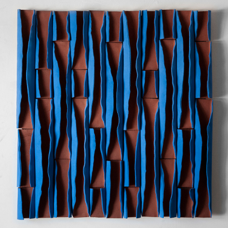Объемное фактурное панно Metropolis Terracotta and Blue Синий Терракотовый в Уфе | Loft Concept 