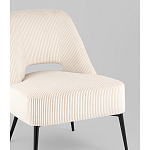 Кресло лаунж Бостон велюр рельефный молочный на черных ножках варинант исполнения - 2 | Loft Concept в Уфе