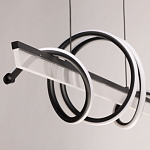 Люстра линейная черного цвета с волнообразным металлическим элементом Luke Lampco Tracer Lamp варинант исполнения - 7 | Loft Concept в Уфе