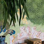 Обои ручная роспись Dandaka Glades Original colourway on painted Xuan paper варинант исполнения - 2 | Loft Concept в Уфе