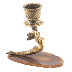 Подсвечник бронзовый из натурального камня агат Stone Candlestick варинант исполнения - 2 | Loft Concept в Уфе