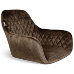 Барный стул со спинкой и подлокотниками на 4-х черных ножках Douglas Rhombus Коричневый Велюр варинант исполнения - 2 | Loft Concept в Уфе