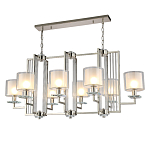 Люстра прямоугольной формы с 8-ю цилиндрическими плафонами из стекла Laurent варинант исполнения - 2 | Loft Concept в Уфе
