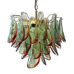 Люстра стеклянная с зелеными лепестками Green Leaf Fall варинант исполнения - 1 | Loft Concept в Уфе