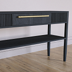 Дизайнерская Консоль с полкой и ящиком Primo Черный дуб варинант исполнения - 3 | Loft Concept в Уфе