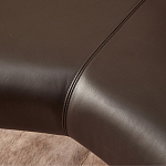 Кушетка с деревянным каркасом и сиденьем из коричневой натуральной кожи Moon Walnut Furniture варинант исполнения - 2 | Loft Concept в Уфе