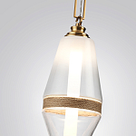 Подвесной светильник со стеклянным плафоном и декоративной вставкой из текстурного камня Tectona  варинант исполнения - 5 | Loft Concept в Уфе