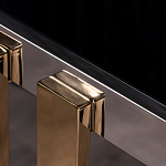 Консоль в современном стиле с черной стекляной столешницей Console with Black Glass варинант исполнения - 2 | Loft Concept в Уфе