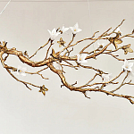 Люстра в виде золотой ветки с цветами Glass Flower Pendant Light варинант исполнения - 7 | Loft Concept в Уфе