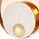 Бра с круглым плафоном из белого мрамора и золотистым металлическим обрамлением  Ginger & Jagger варинант исполнения - 2 | Loft Concept в Уфе