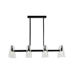 Люстра светодиодная с 8-ю прозрачными плафонами из акрила и стали Glass Cylinder Black варинант исполнения - 4 | Loft Concept в Уфе