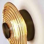 Бра с рельефным круглым плафоном янтарного цвета Savio Glass Disc Light варинант исполнения - 2 | Loft Concept в Уфе