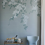 Обои ручная роспись Jasmine Standard colourway on Wood Ash slub silk варинант исполнения - 2 | Loft Concept в Уфе