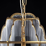 Люстра прямоугольная на цепях с прозрачными трубками и волнистым краем Nembus варинант исполнения - 10 | Loft Concept в Уфе