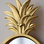 Зеркало овальной формы с золотистой рамкой и декоративной верхушкой в виде ананаса Pineapple Shine  варинант исполнения - 3 | Loft Concept в Уфе