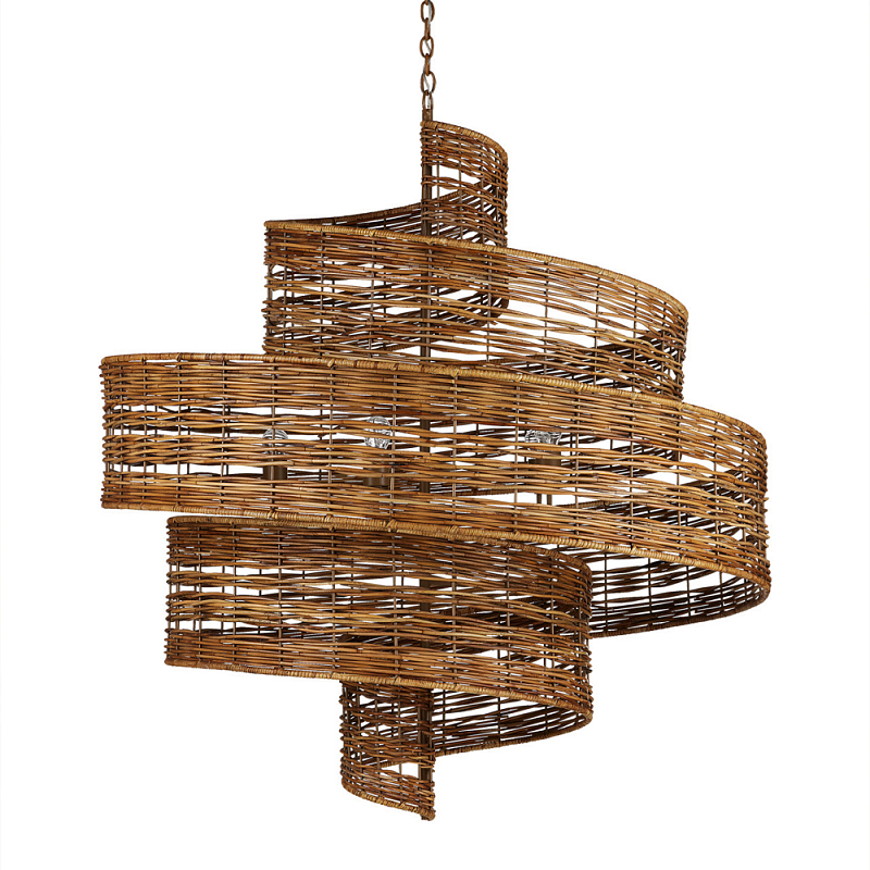 Люстра фактурная в виде спирали Enveloping Art Коричневый в Уфе | Loft Concept 