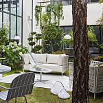 Диван садовый с плетеными ремешками и спинкой  Kleo варинант исполнения - 8 | Loft Concept в Уфе