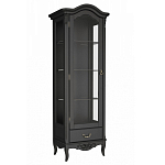 Витрина черная однодверная из массива бука с 4-мя полками и ящиком Black Provence варинант исполнения - 1 | Loft Concept в Уфе