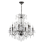 Люстра с хрустальными подвесками и металлическим основанием Диаметр 80 см Rococo Iron & Crystal Chandelier варинант исполнения - 1 | Loft Concept в Уфе