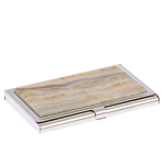 Визитница карманная металлическая с накладкой из натурального камня Агат Stone Business Card Holders  варинант исполнения - 2 | Loft Concept в Уфе