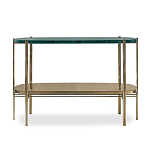 Консоль овальной формы золотая с полкой для хранения Craig варинант исполнения - 1 | Loft Concept в Уфе