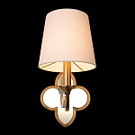 Бра с белым текстильным абажуром и декоративным основанием в виде четырехлистника с зеркальной вставкой Vitorino варинант исполнения - 19 | Loft Concept в Уфе