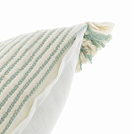 Чехол на подушку мятного цвета с бахромой и объемным узором Ethnic mix варинант исполнения - 3 | Loft Concept в Уфе