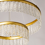 Люстра двухъярусная с золотого цвета и прозрачными подвесками Pettico варинант исполнения - 9 | Loft Concept в Уфе