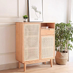 Комод с плетеными дверками и открытой нишей  с ящиком Dora Sideboard варинант исполнения - 2 | Loft Concept в Уфе