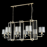 Люстра прямоугольной формы с 8-ю цилиндрическими плафонами из стекла Laurent варинант исполнения - 8 | Loft Concept в Уфе