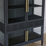 Витрина Primo со стеклянными фасадами и 2 ящиками Черный дуб варинант исполнения - 3 | Loft Concept в Уфе