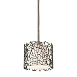 Подвесной светильник с цилиндрическим белым плафоном с ажурным узором цвета олово Kichler варинант исполнения - 1 | Loft Concept в Уфе